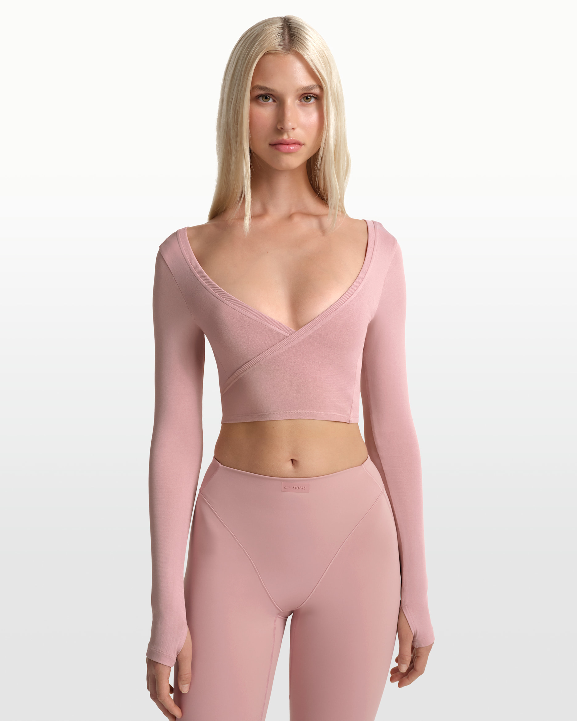 NikeSKIMS Stretch Knit Women's Long-Sleeve Wrap Top. Nike.com